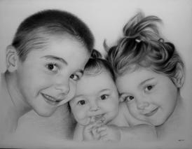 3 sujets au graphite sur bristol